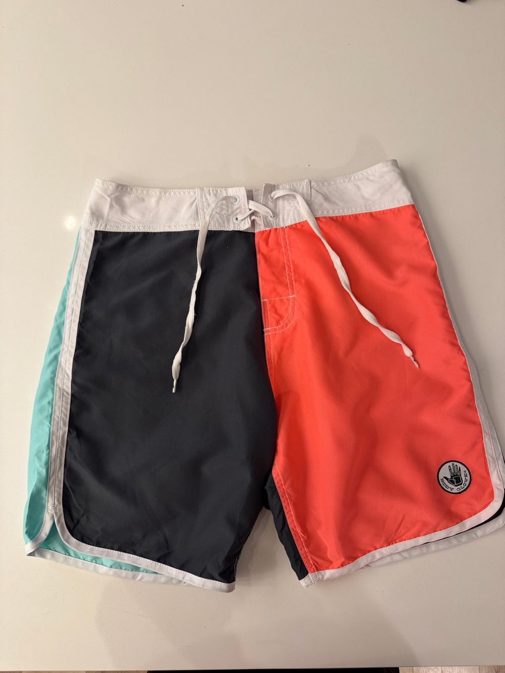Body Glove Men's Colorblock Swim Shorts - Coral, Dark Grey, Teal